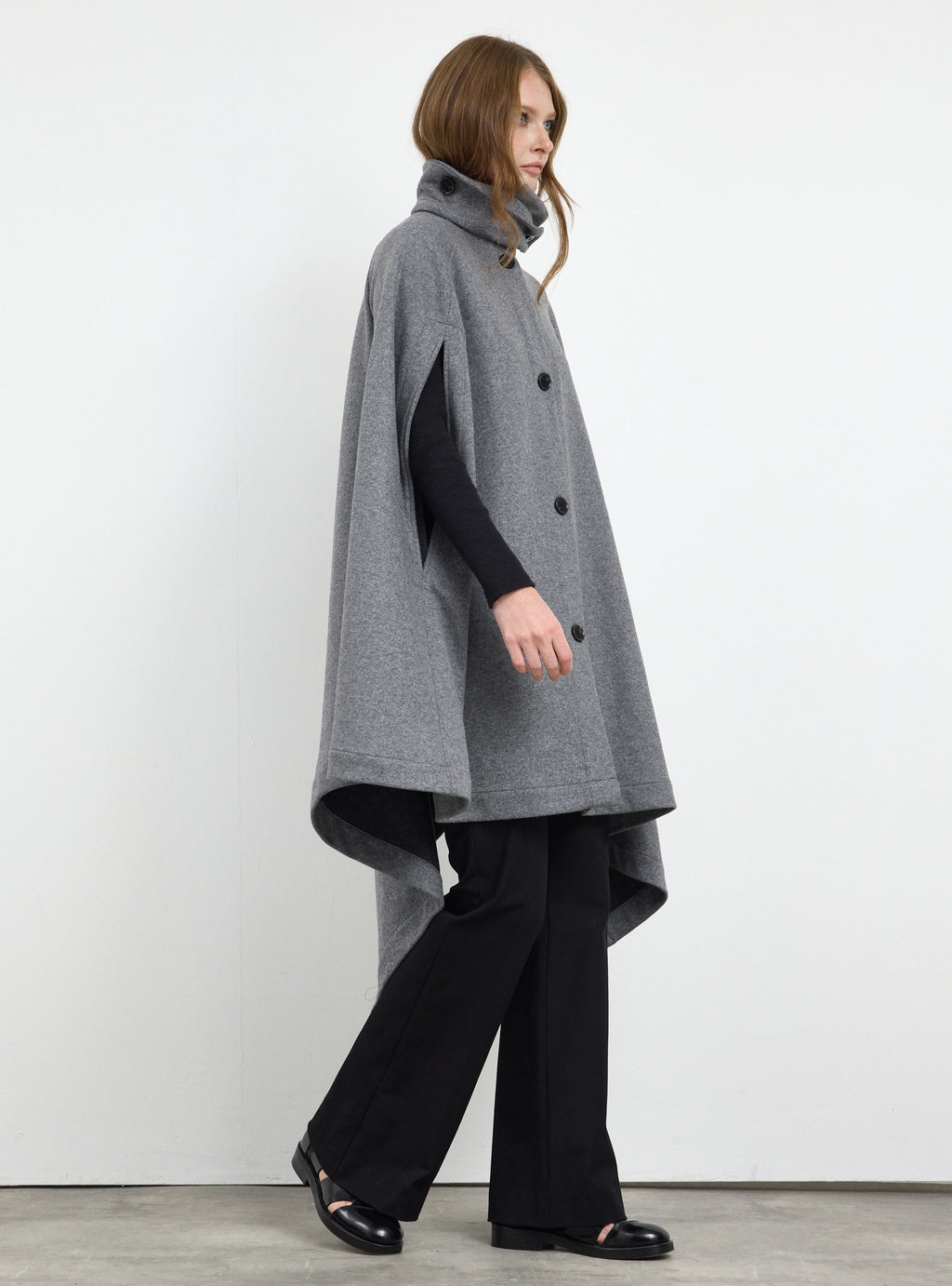 Gray Wool Cape Jacket - Store WF