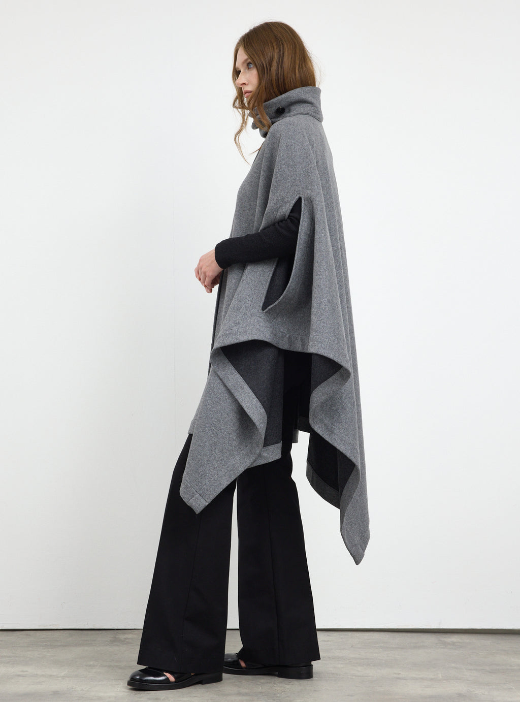 Gray Wool Cape Jacket - Store WF