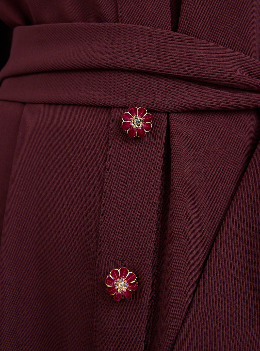 Burgundy Crystal Button Maxi Dress