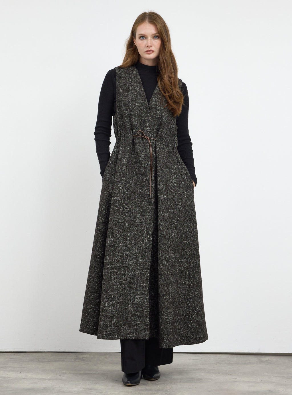Wool Gilet With Scarf and Brosch Set