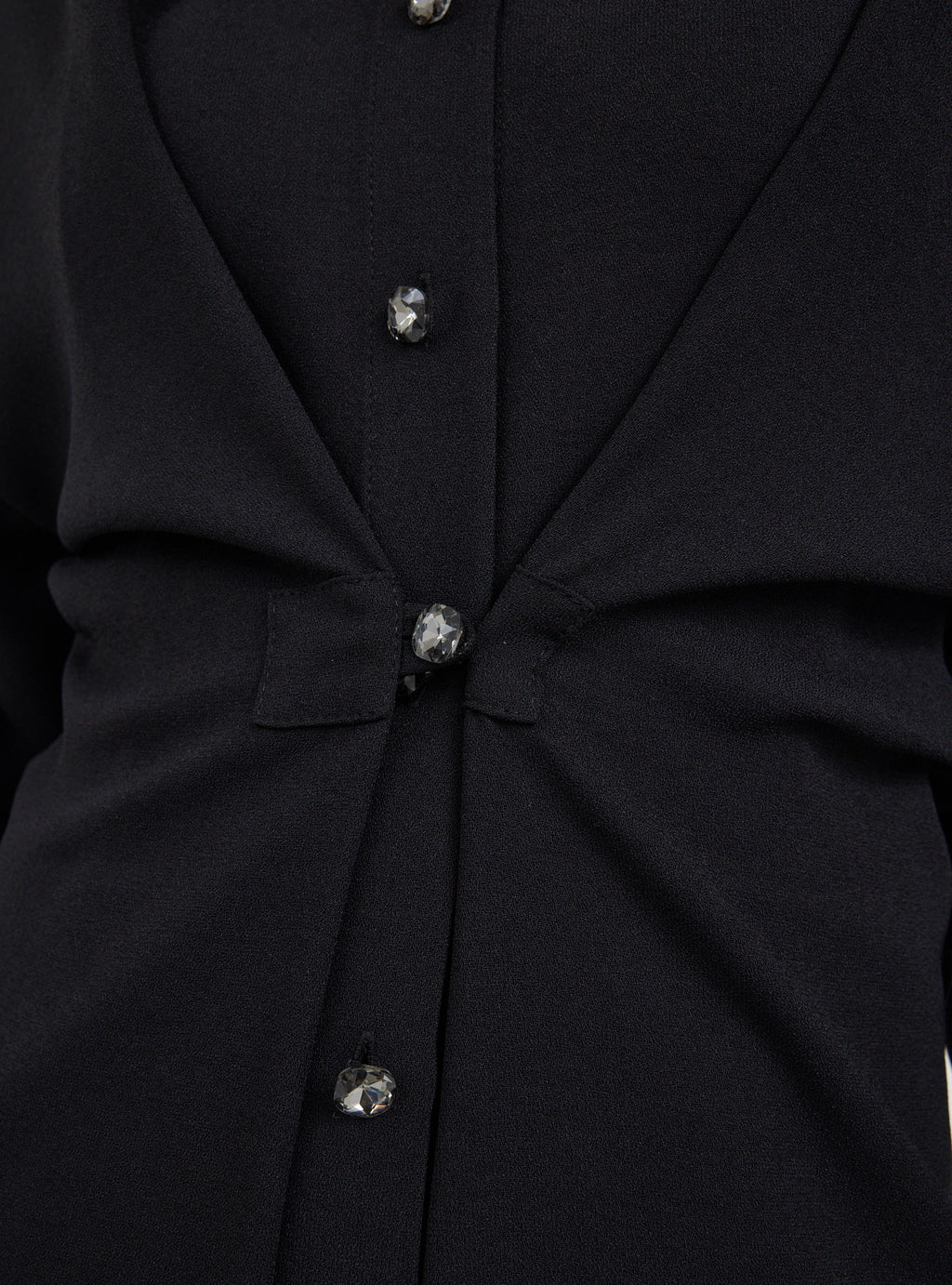 Black Crystal Button Convertible Dress