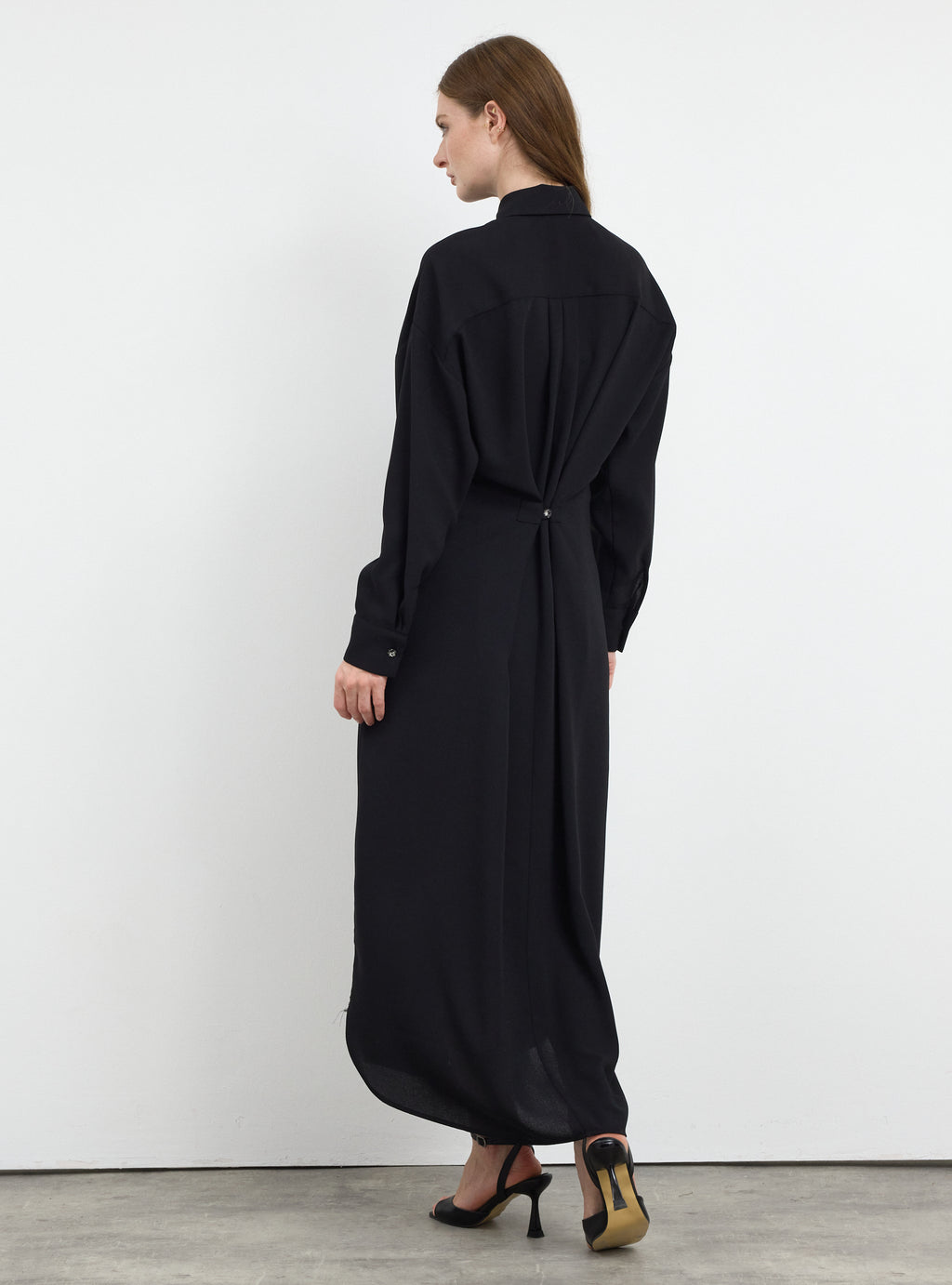 Black Crystal Button Convertible Dress