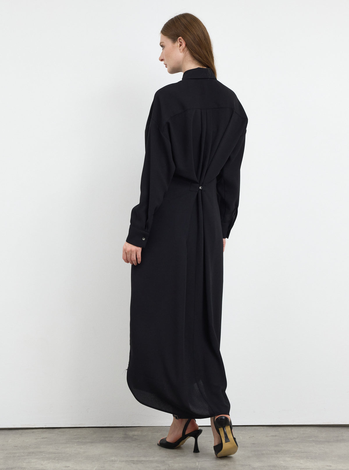 Black Crystal Button Convertible Dress
