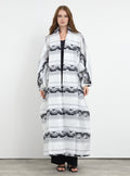 Black & White Jacquard Abaya