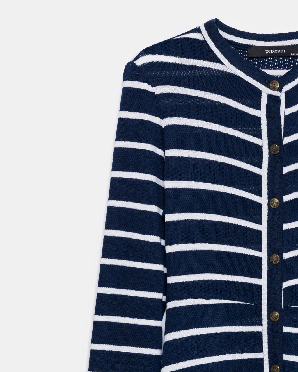 Navy Blue Stripe All-Season Ribbed Knit Dress - Store WF