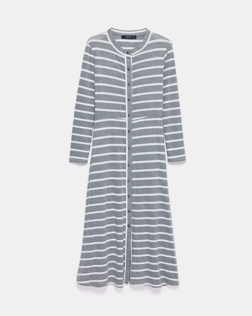 Gray Stripe All-Season Ribbed Knit Dress - Store WF