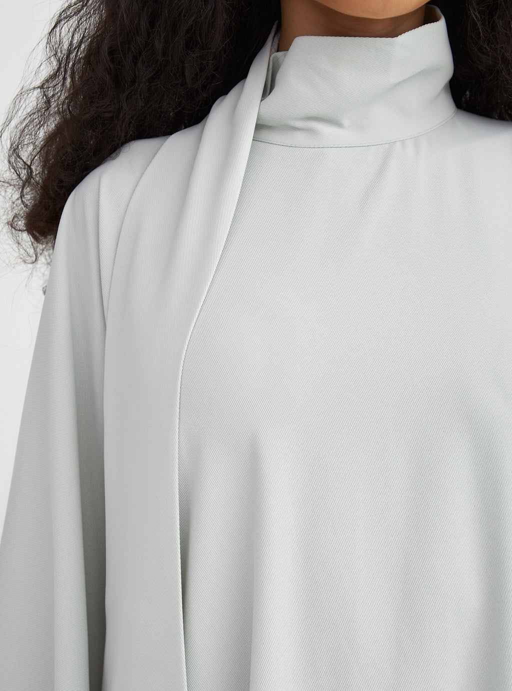 Light Mint Fringed Kaftan Dress With Tie Neck Detailed - Store WF