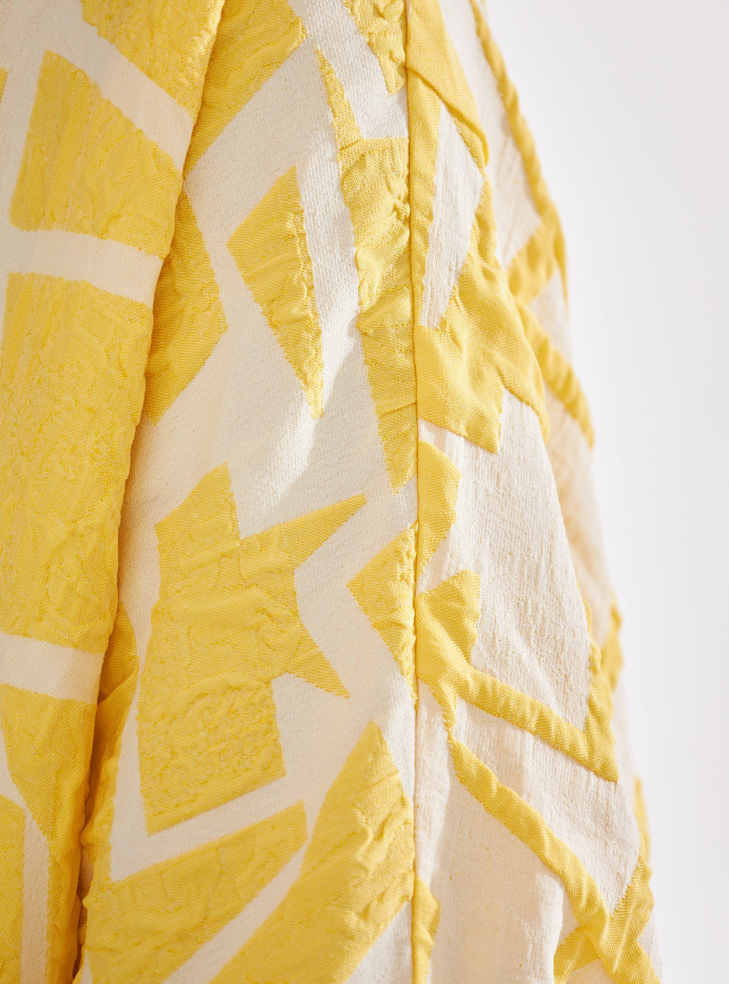 Yellow Jacquard Two Sıde Kaftan Abaya - Store WF