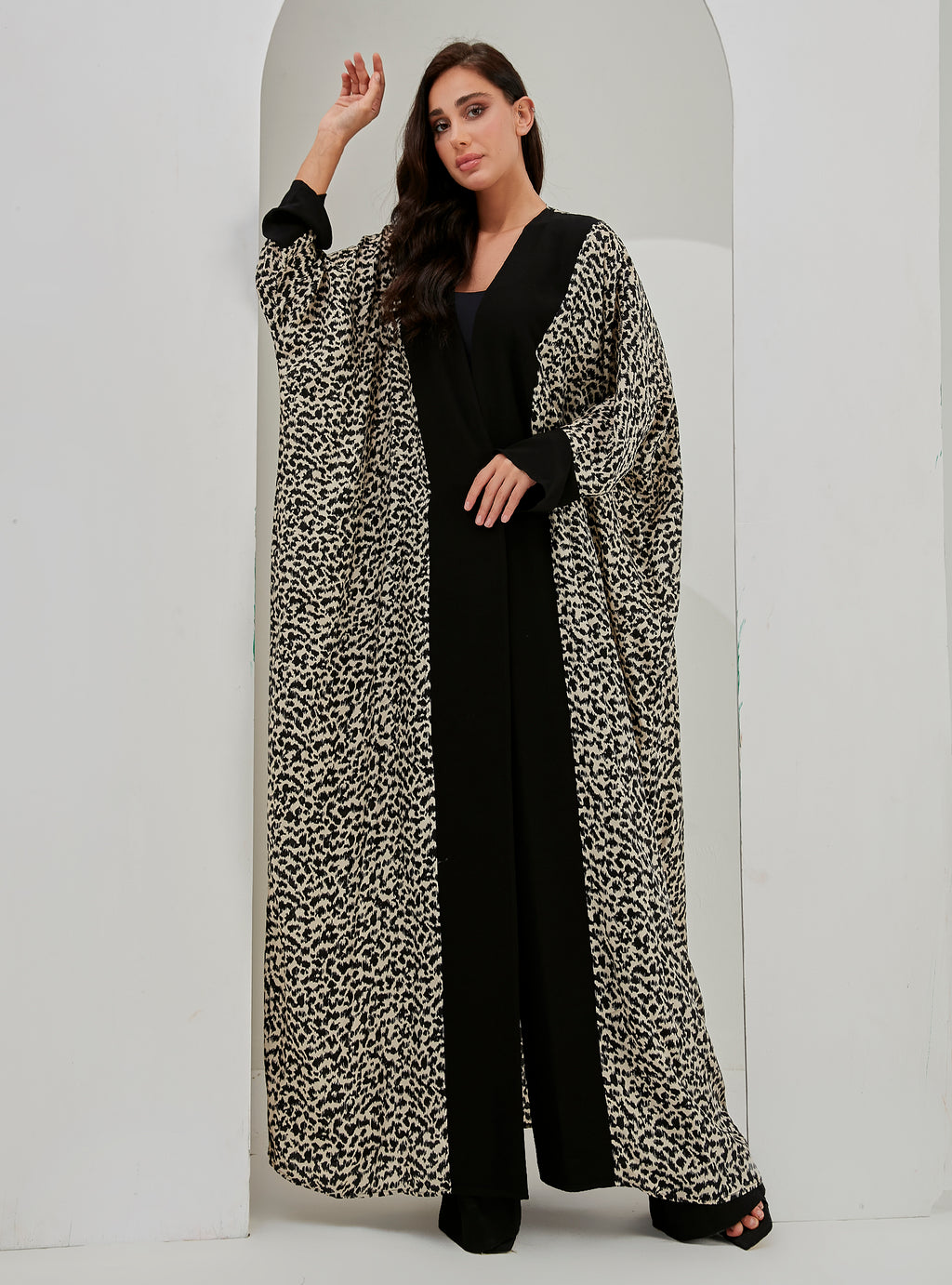 Black Leopard Abaya Kaftan - Store WF