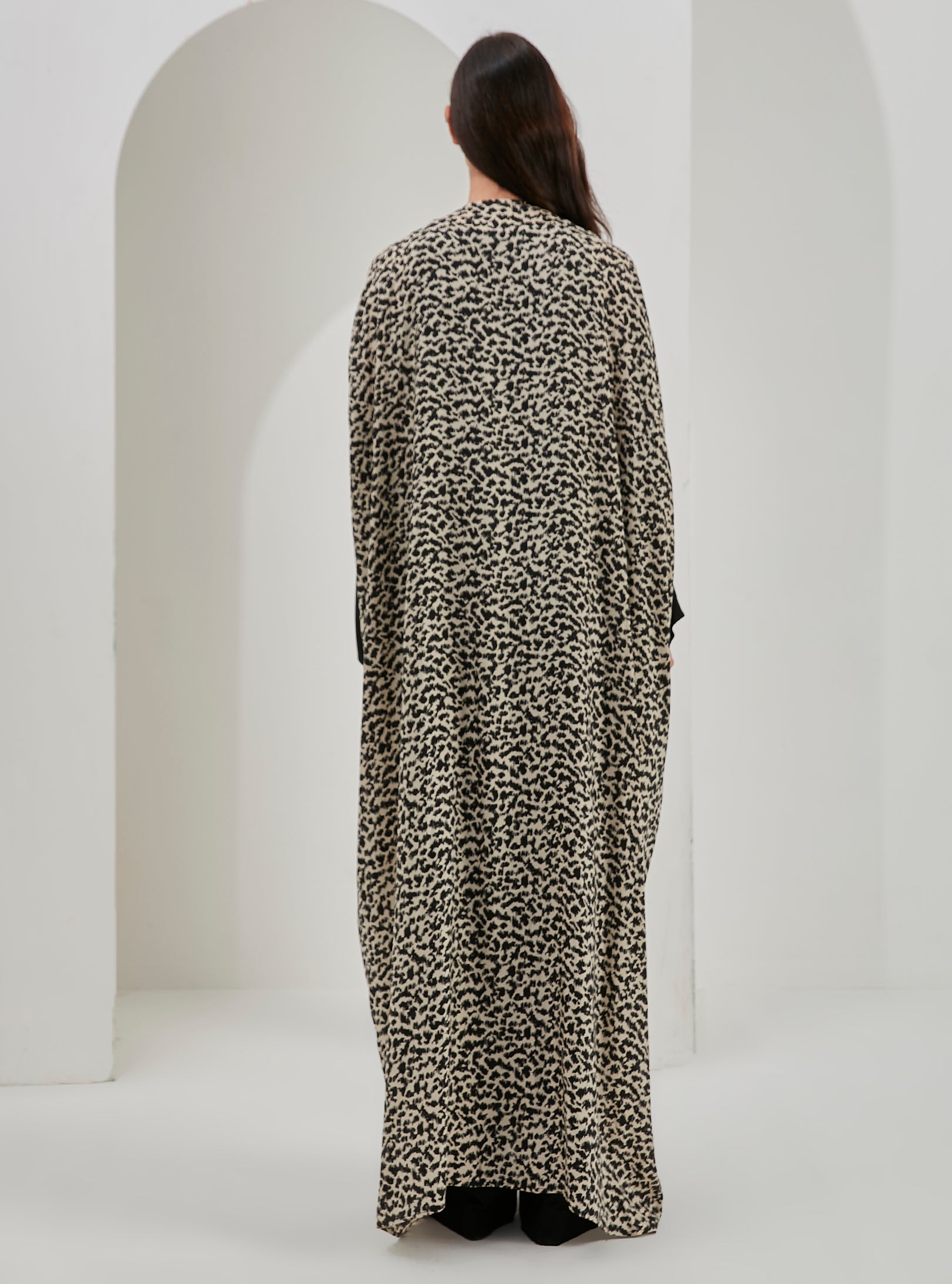 Black Leopard Abaya Kaftan - Store WF