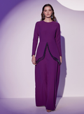 Purple Embellished Maxi Dress with Draped Overlay - Store WF