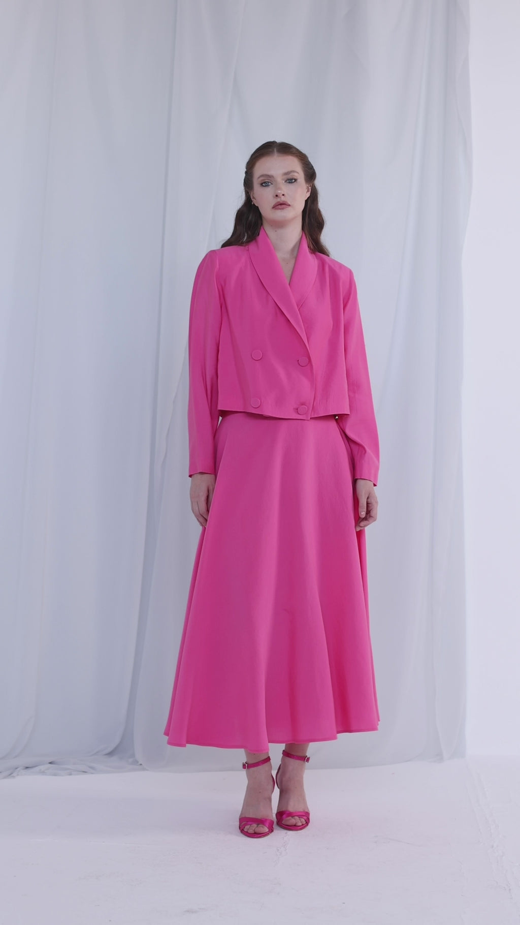 Pink Jacket & Skirt Set