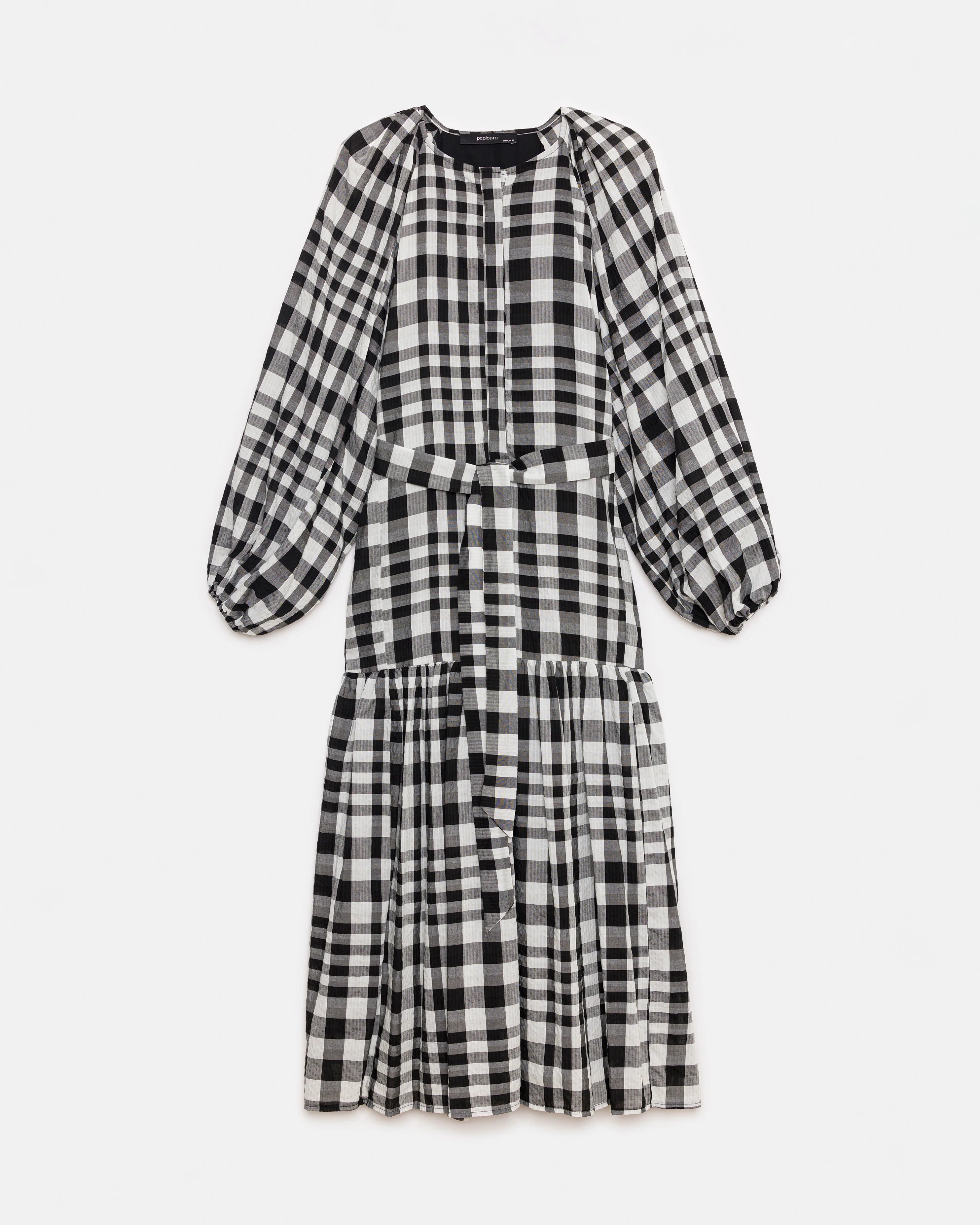 Black & White Checkered Cotton Dress - Store WF