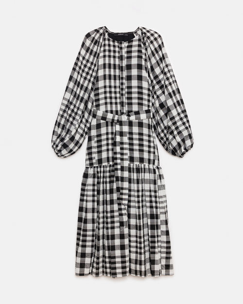 Black & White Checkered Cotton Dress - Store WF