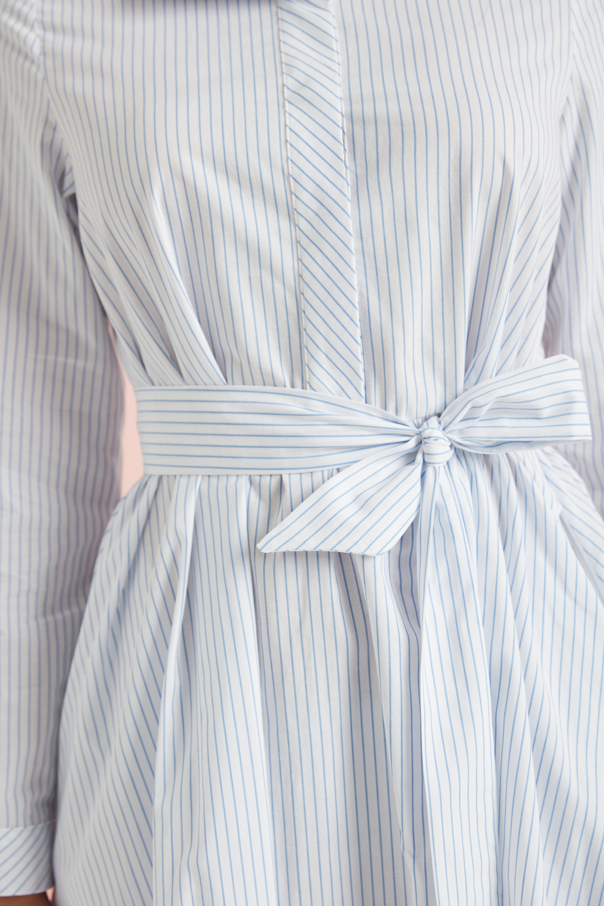 Cotton White Stripe Belted Maxi Dress - Store WF