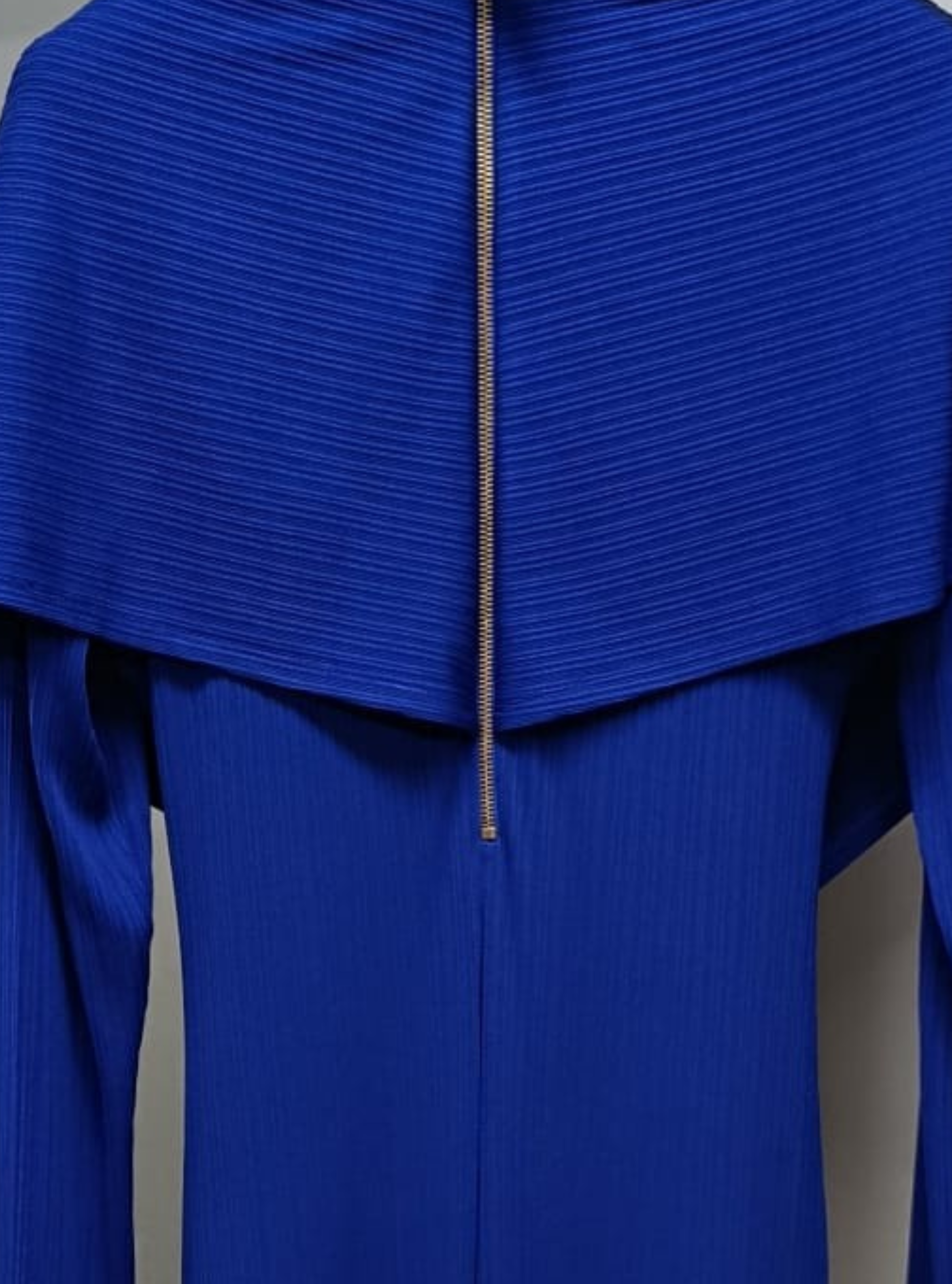 Royal Blue Wrap Style Modest Evening Dress - Store WF