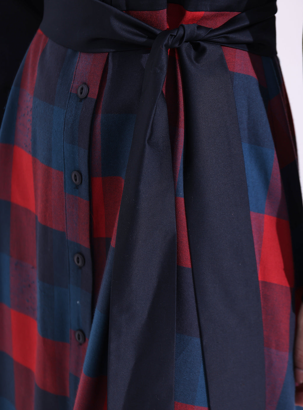 Ekose Desenli Maxi Elbise