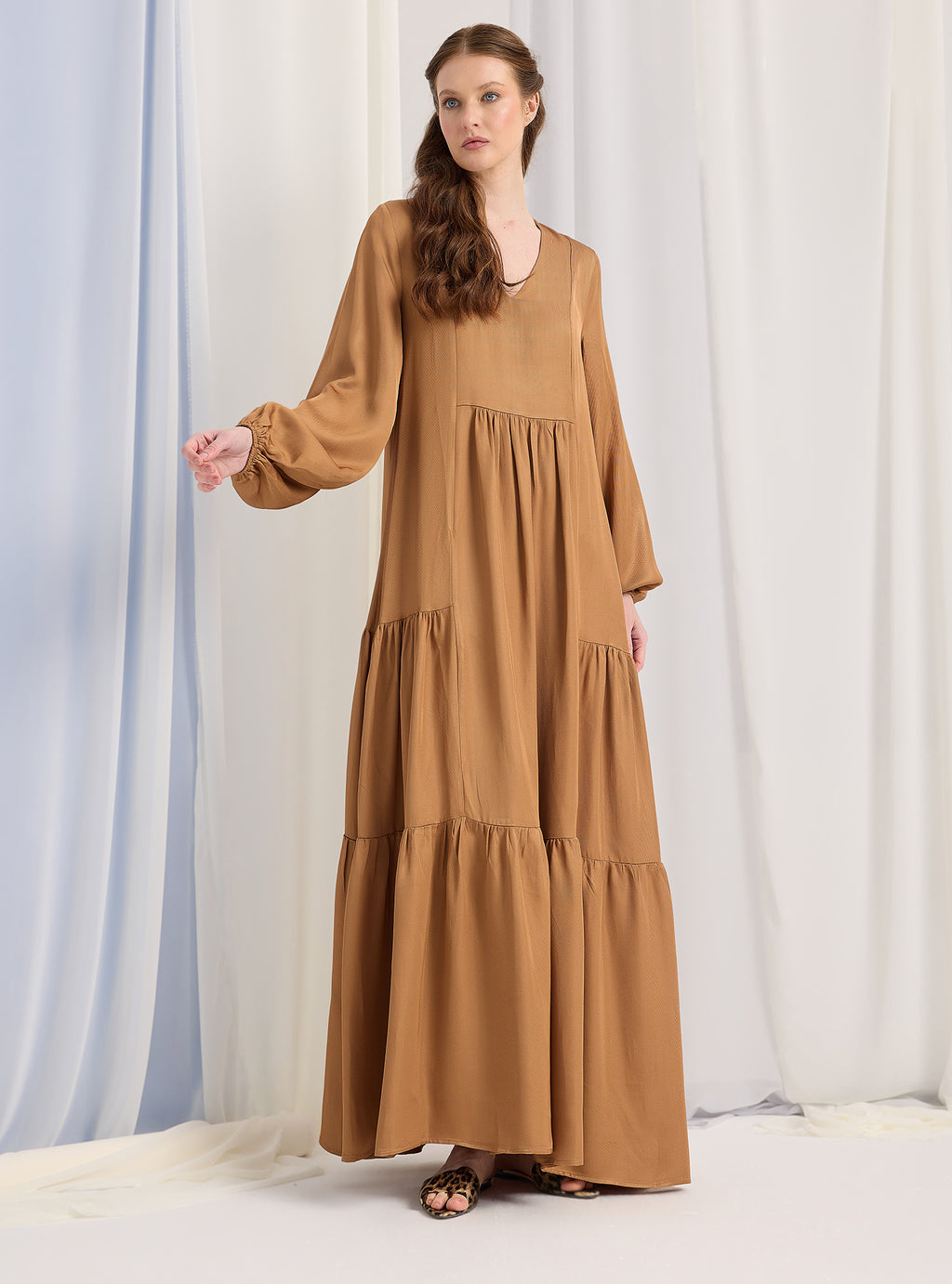 Viscose V Neck Maxi Dress - Store WF
