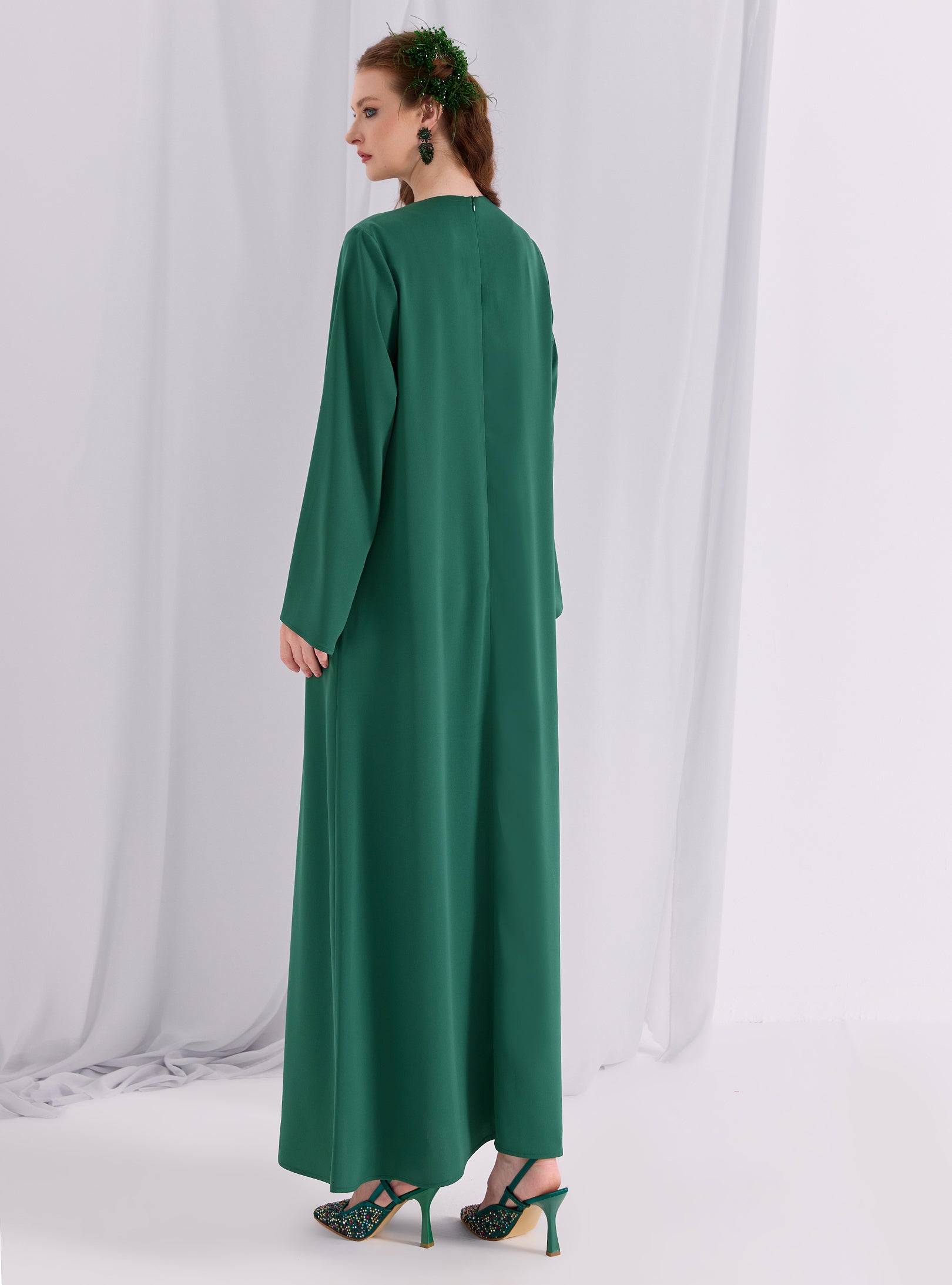Knotted Maxi Dress Emerald - Store WF