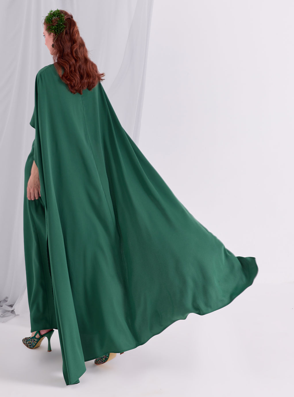 Emerald Evenin out Cape Dress - Store WF