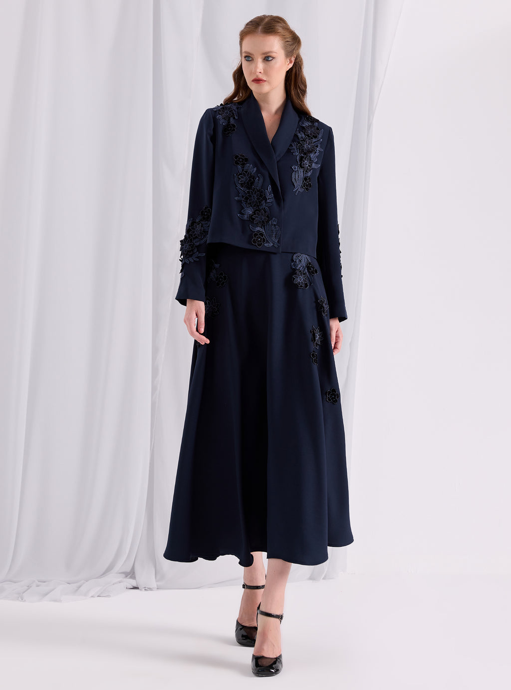 Embroidery Jacket & Skirt Set - Store WF