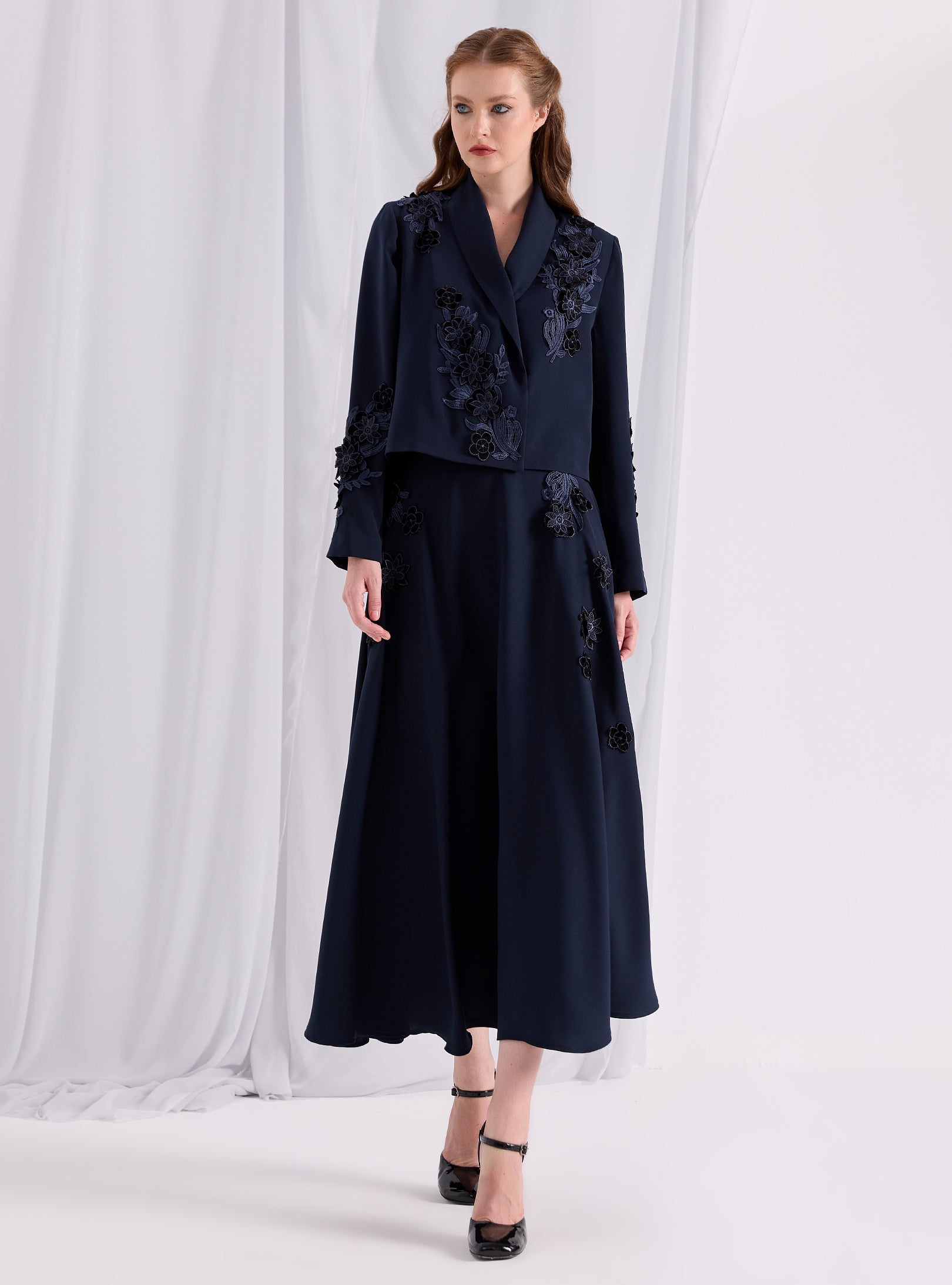 Embroidery Jacket & Skirt Set - Store WF