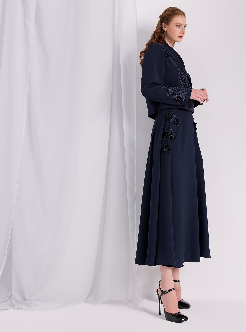 Embroidery Jacket & Skirt Set - Store WF