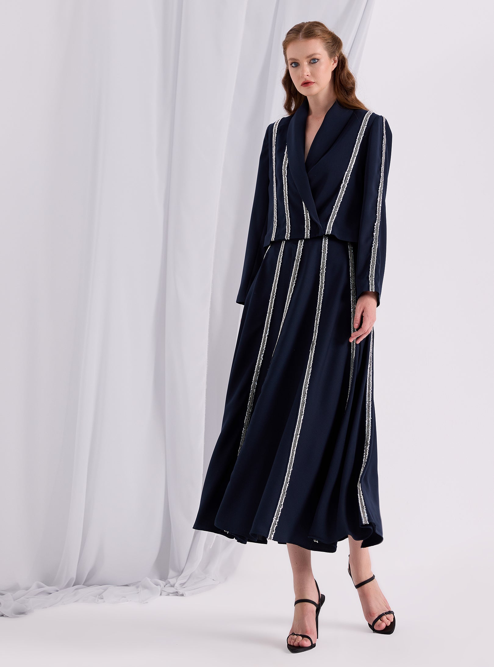 Sequin Piping Jacket & Skirt Set - Store WF