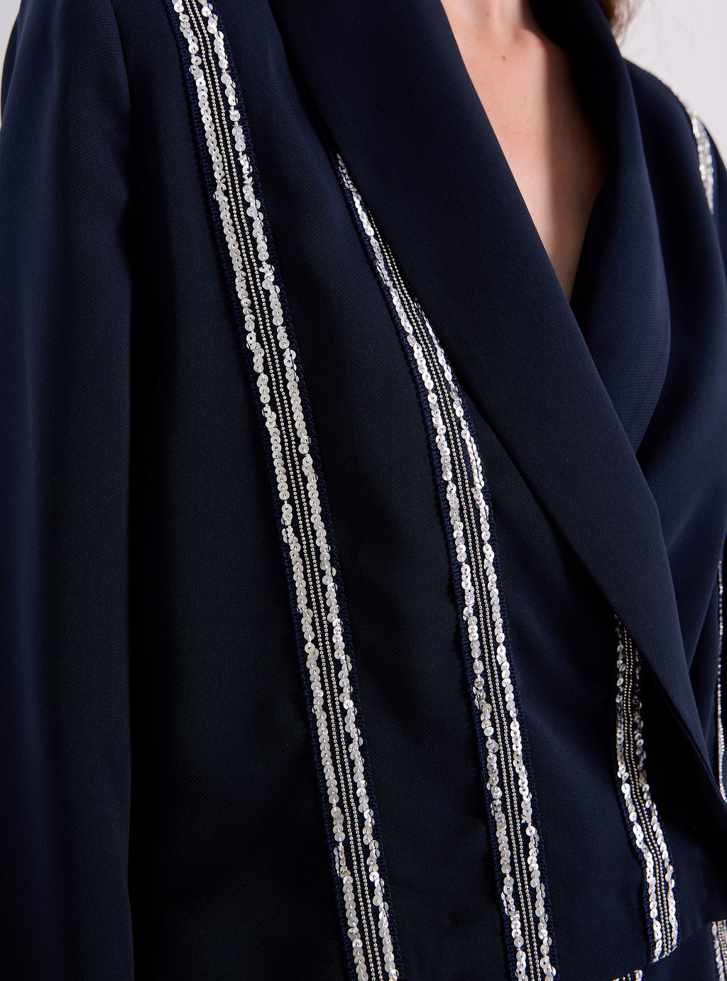 Sequin Piping Jacket & Skirt Set - Store WF