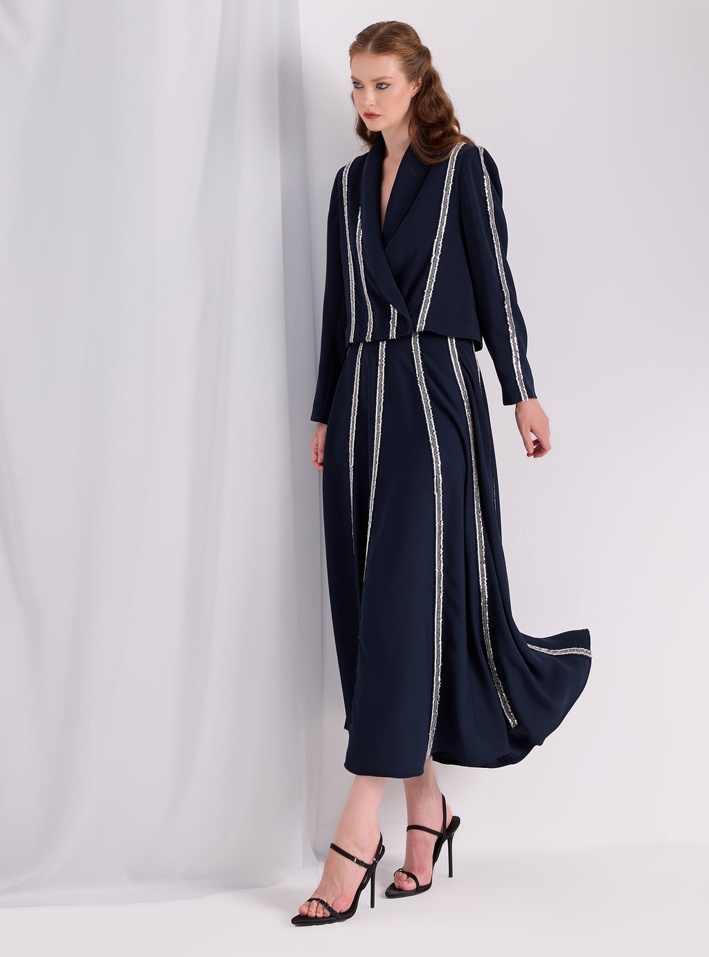 Sequin Piping Jacket & Skirt Set - Store WF