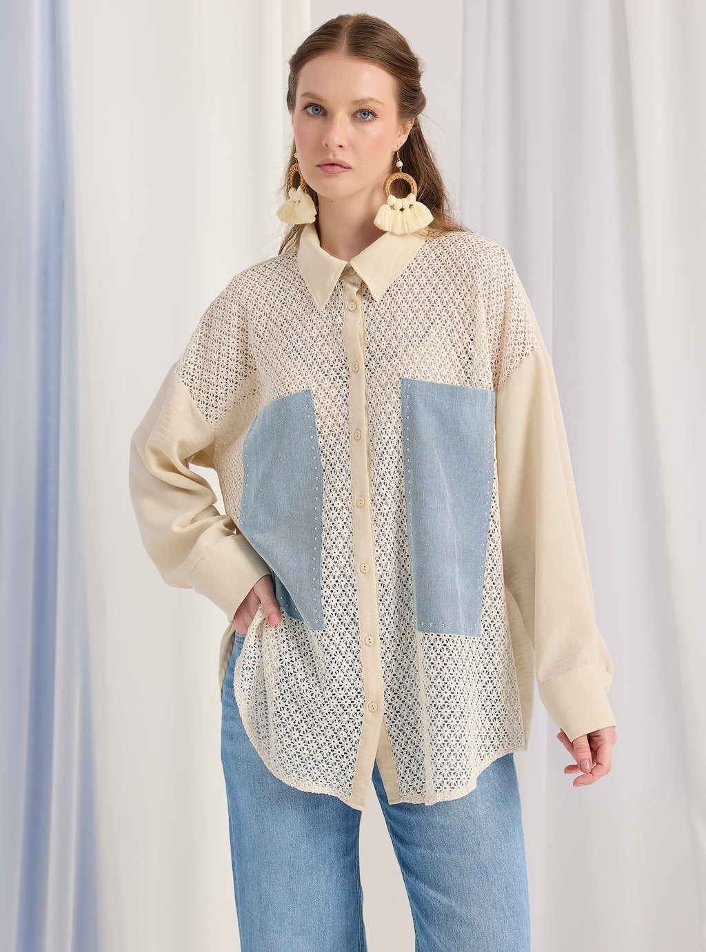 Lace Detail Shirt - Store WF