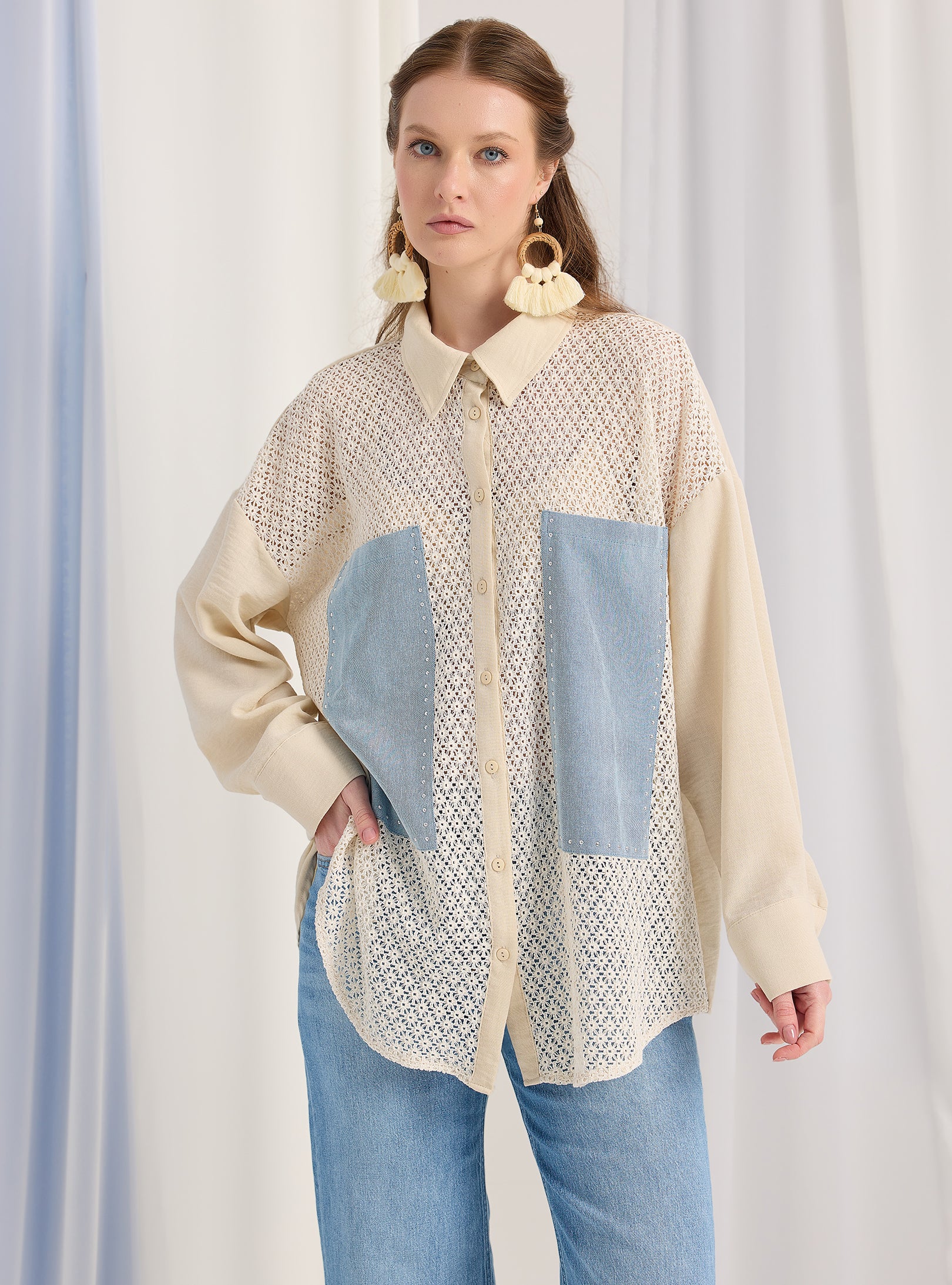 Lace Detail Shirt - Store WF