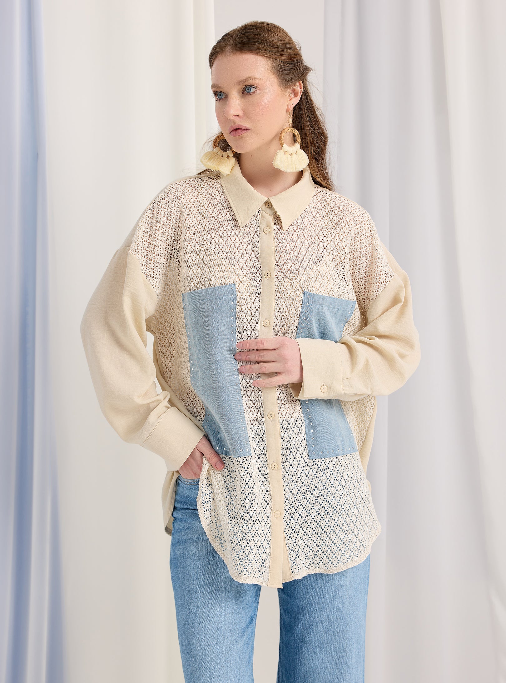 Lace Detail Shirt - Store WF