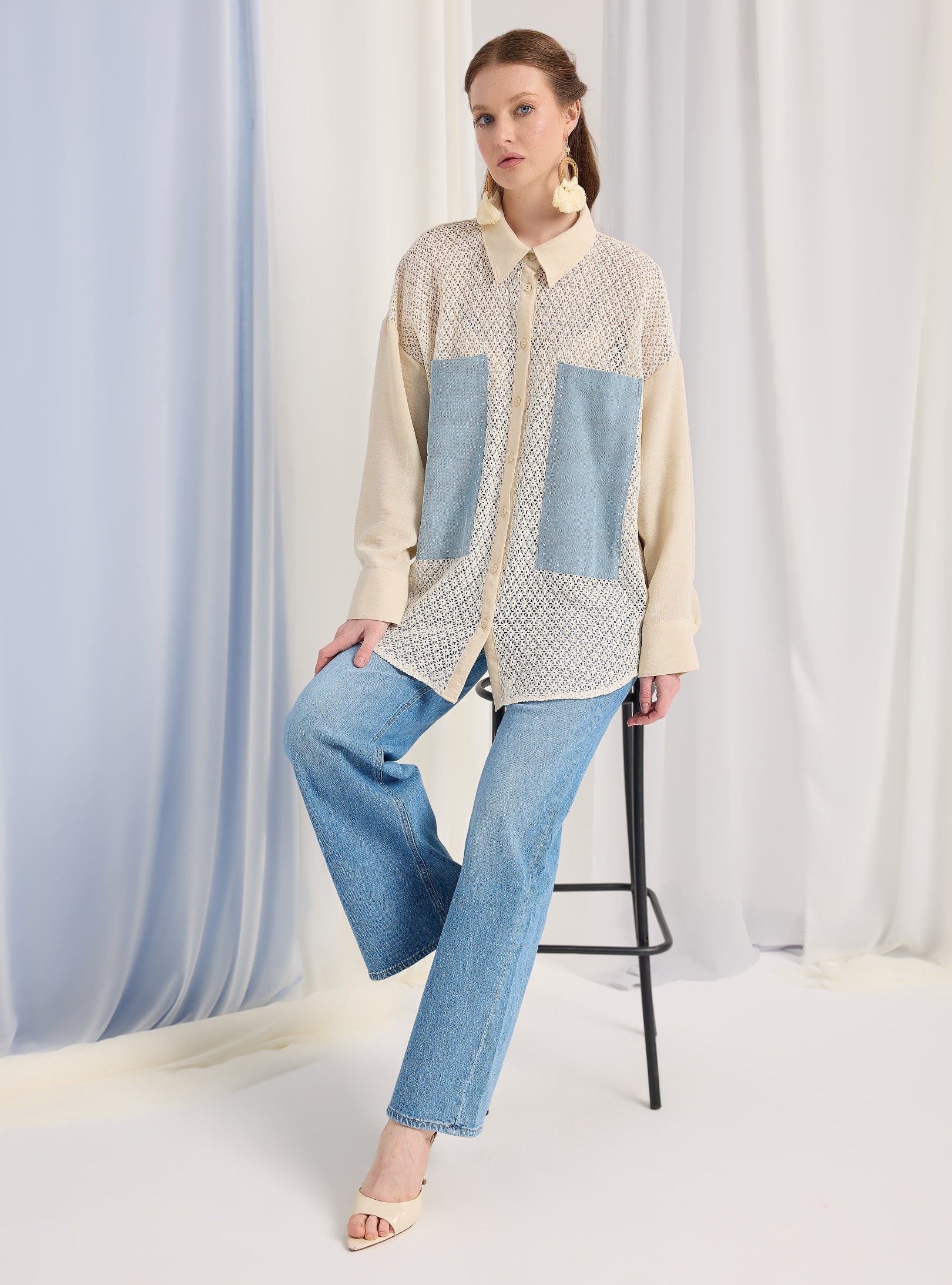 Lace Detail Shirt - Store WF