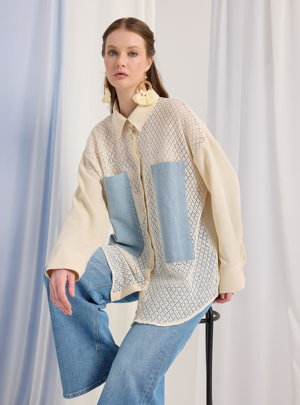 Lace Detail Shirt - Store WF