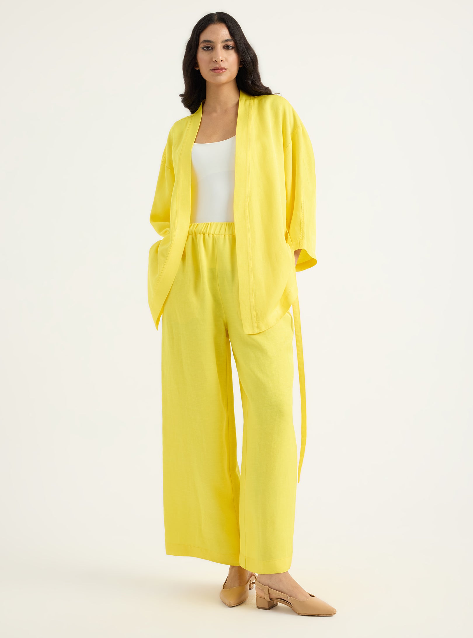 Kimono & Trouser Set Yellow - Store WF