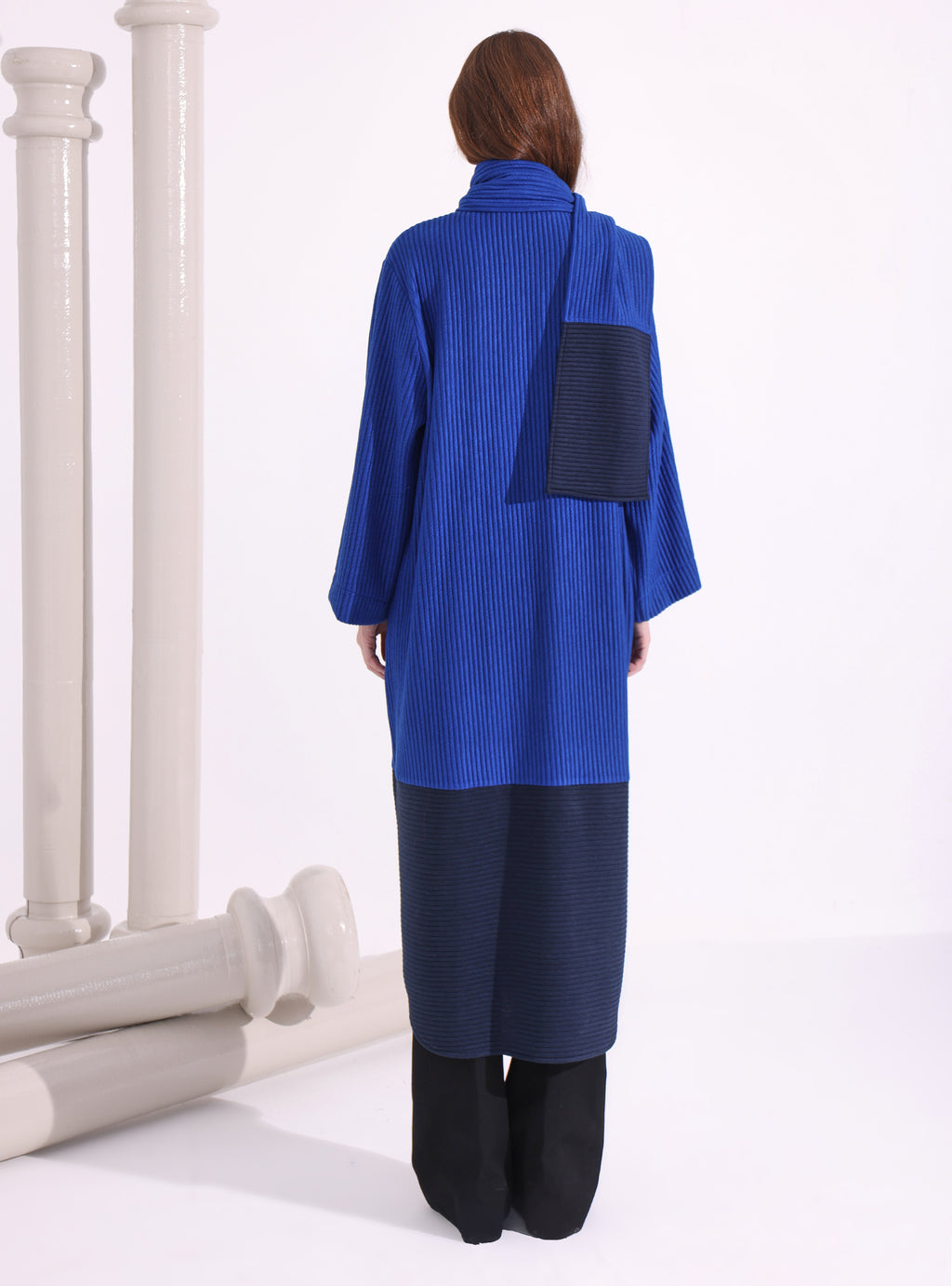 Blue Knitwear Jacket With Scarf - Store WF