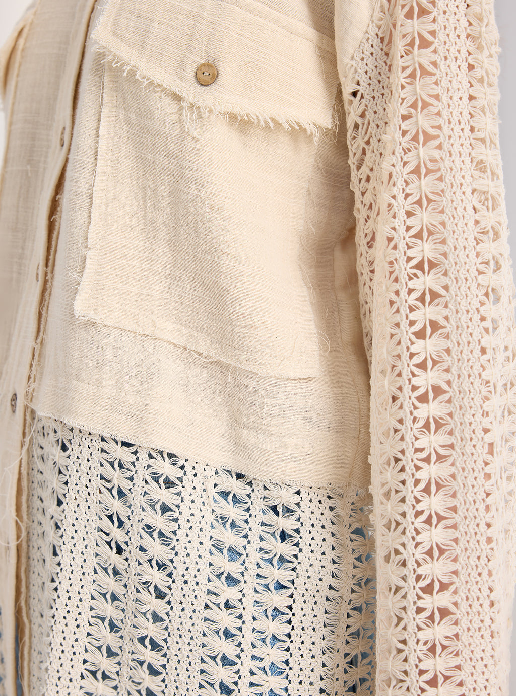 Lace Detail Muslin Cotton Shirt - Store WF