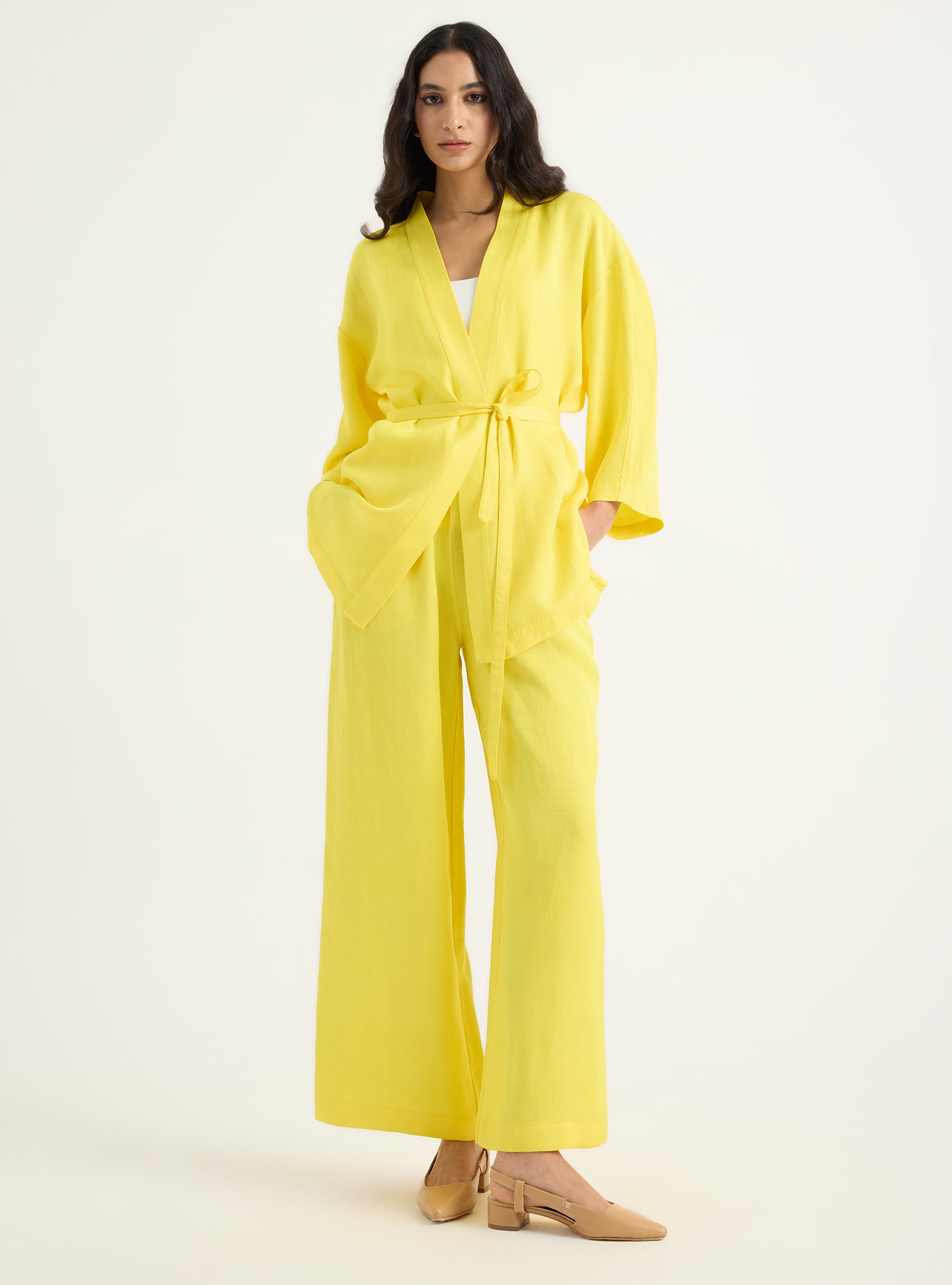 Kimono & Trouser Set Yellow - Store WF