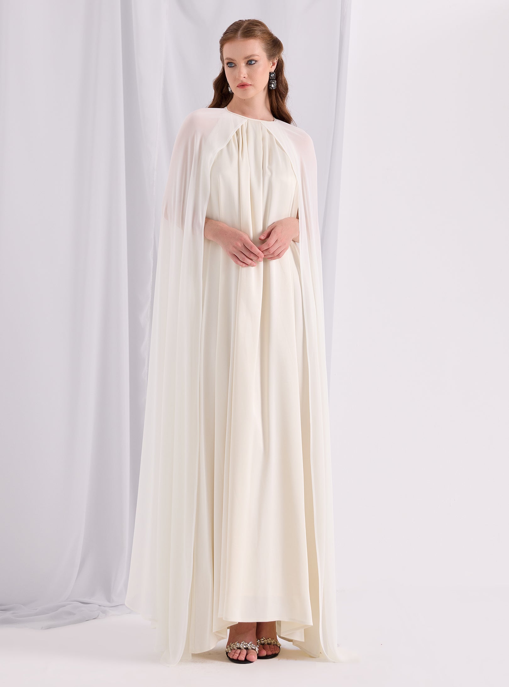 Off White Cape Dress - Store WF