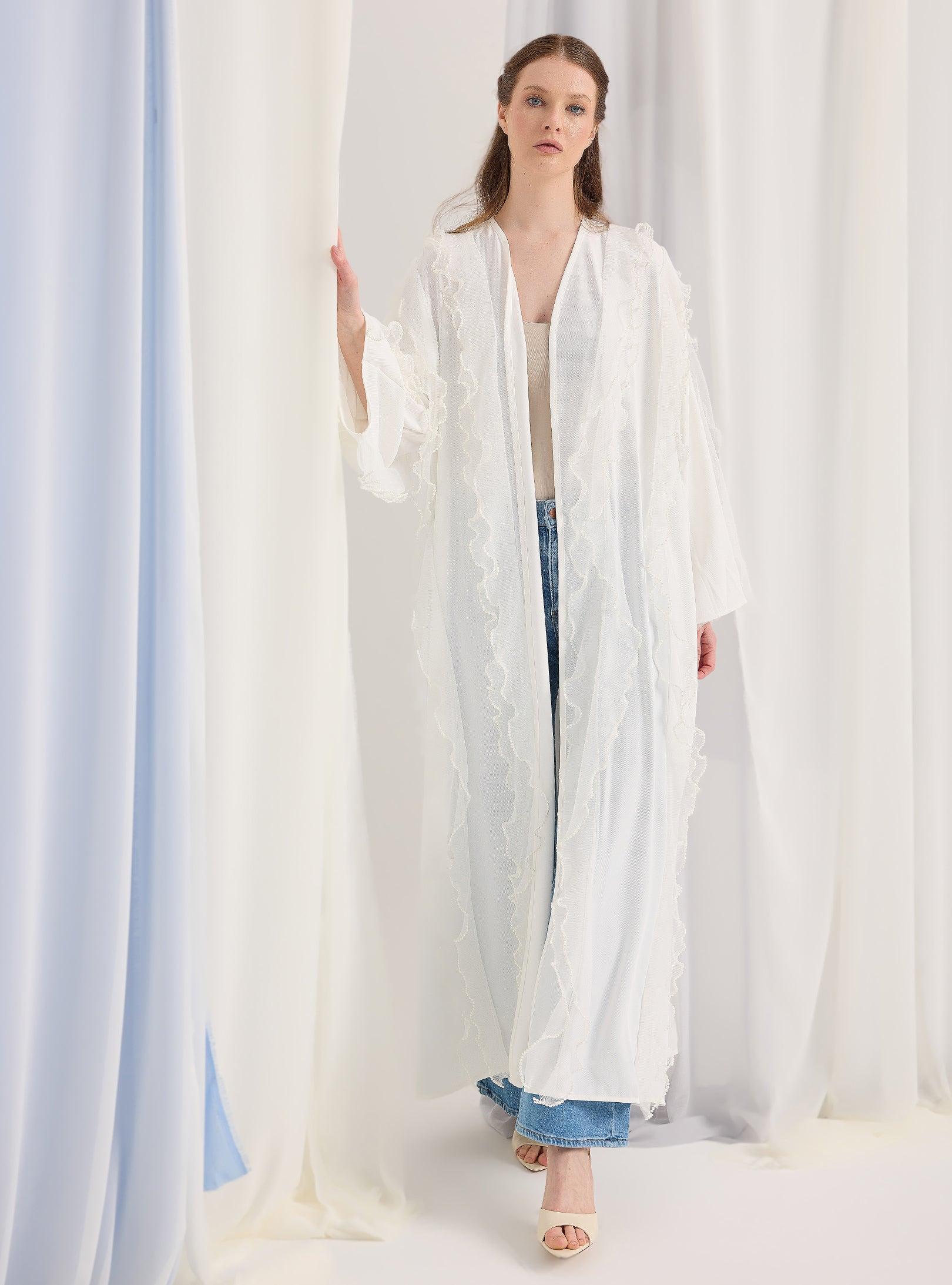Beyaz İnci Abaya