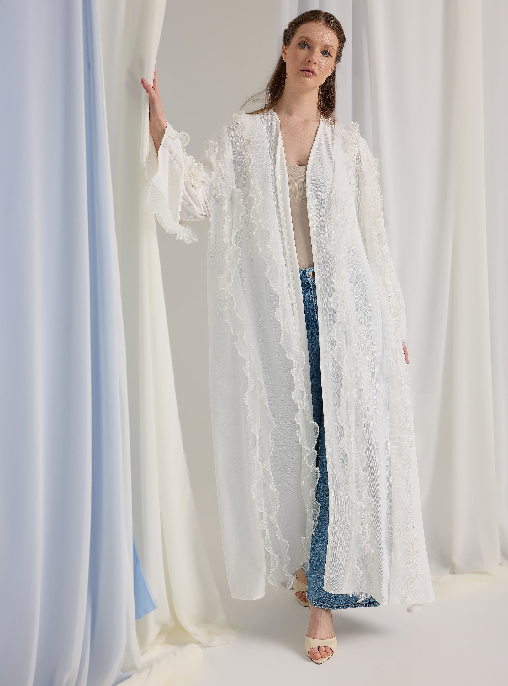 Beyaz İnci Abaya