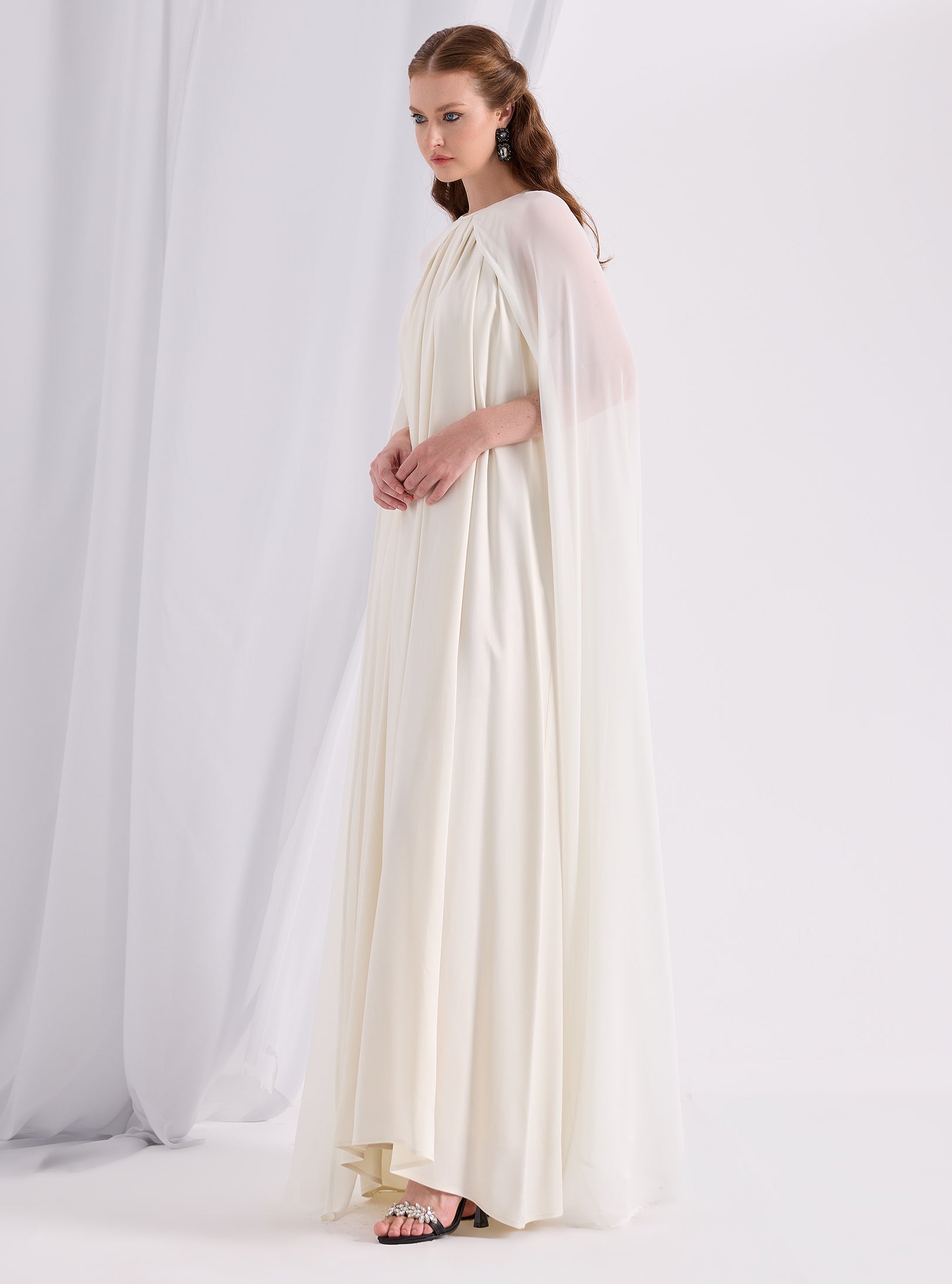 Off White Cape Dress - Store WF