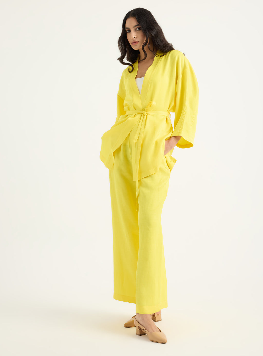 Kimono & Trouser Set Yellow - Store WF