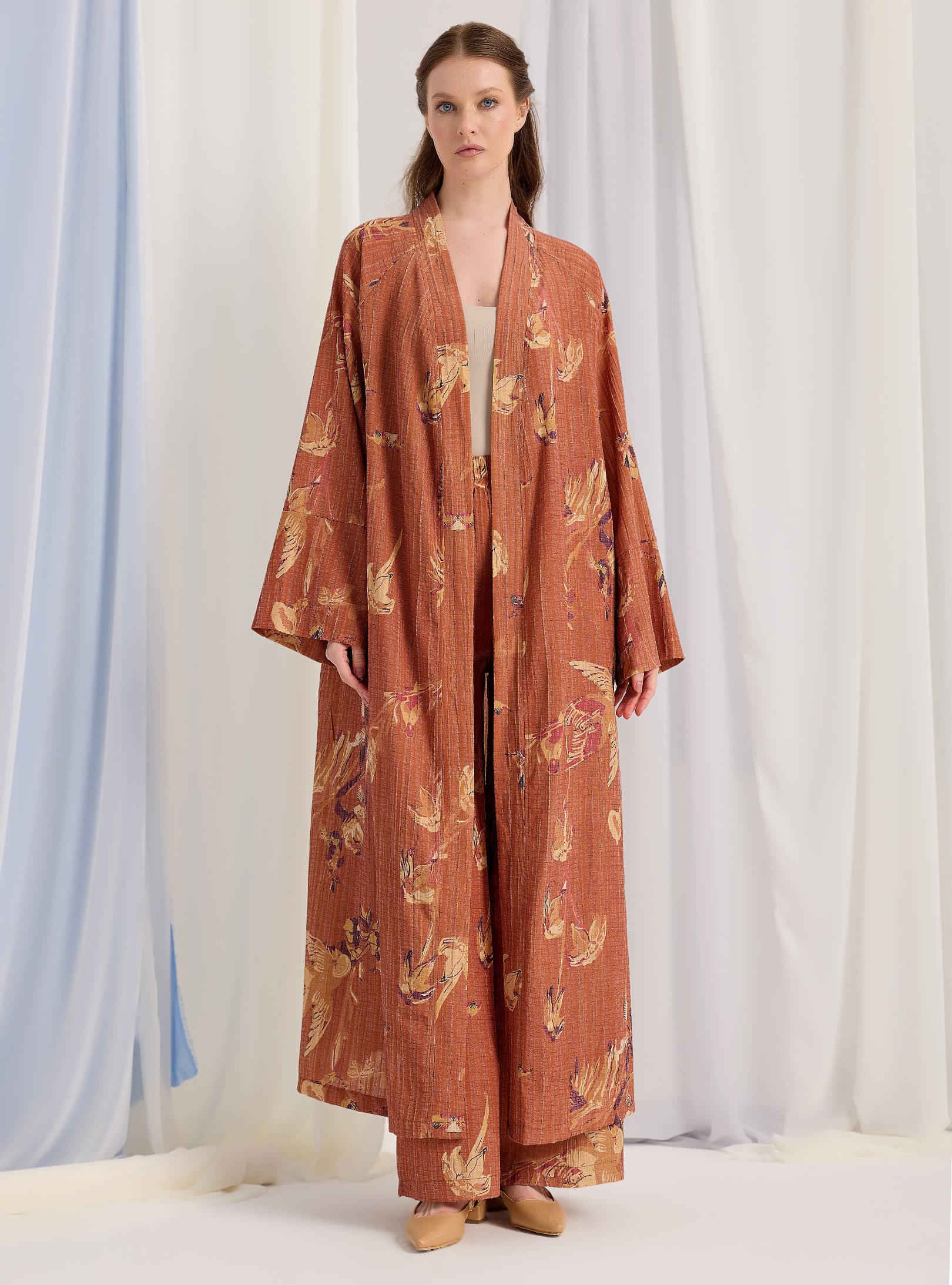 Orange Kimono & Trouser Set - Store WF