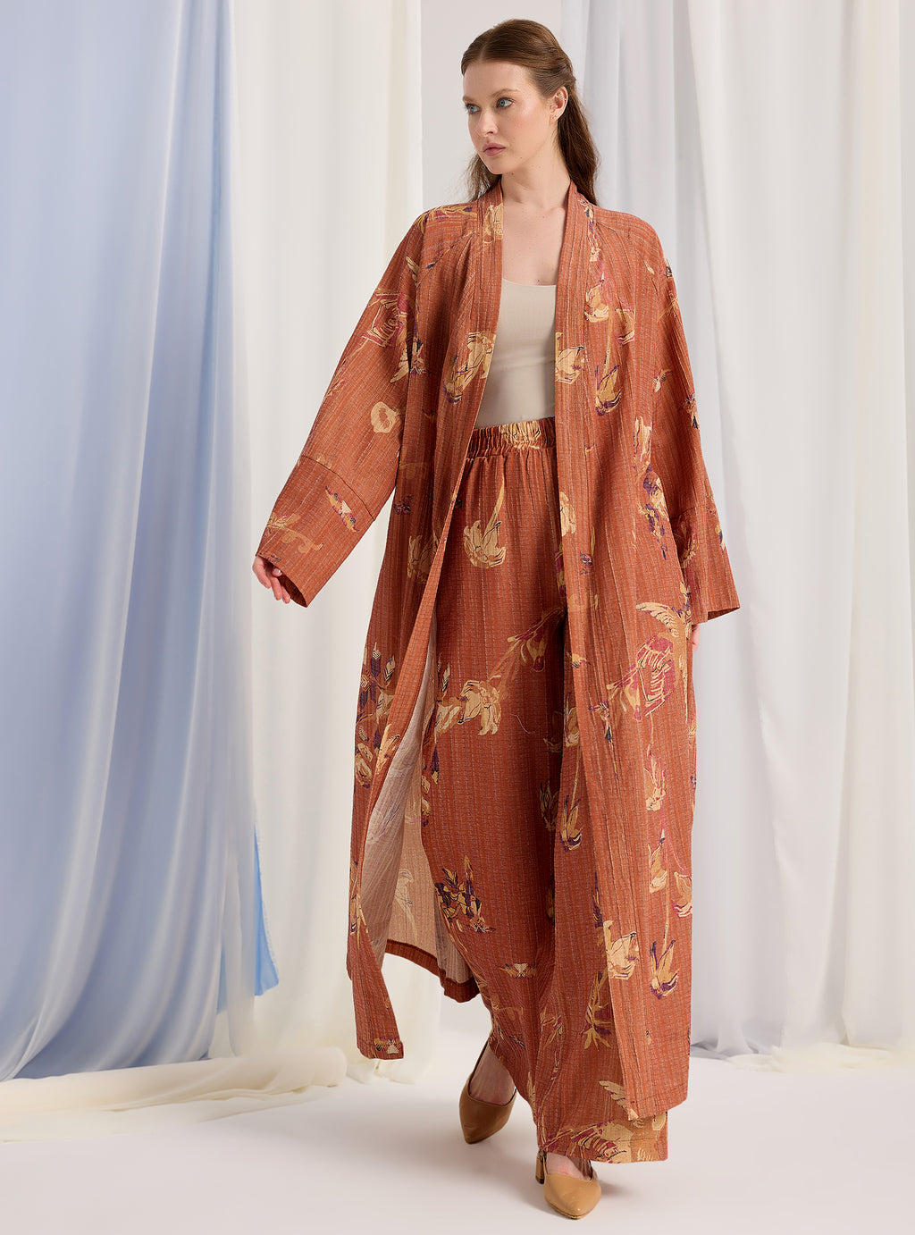 Orange Kimono & Trouser Set - Store WF