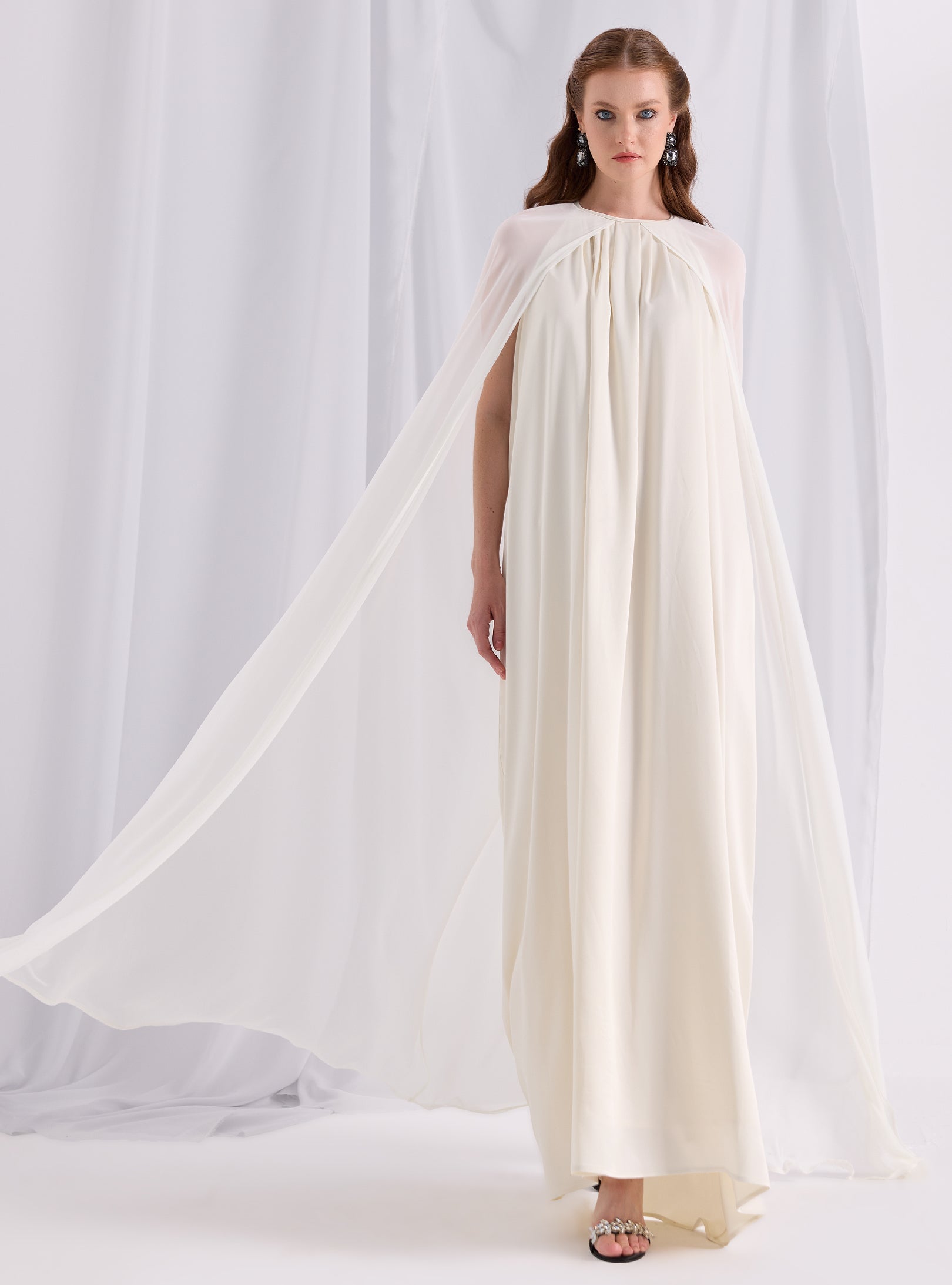 Off White Cape Dress - Store WF