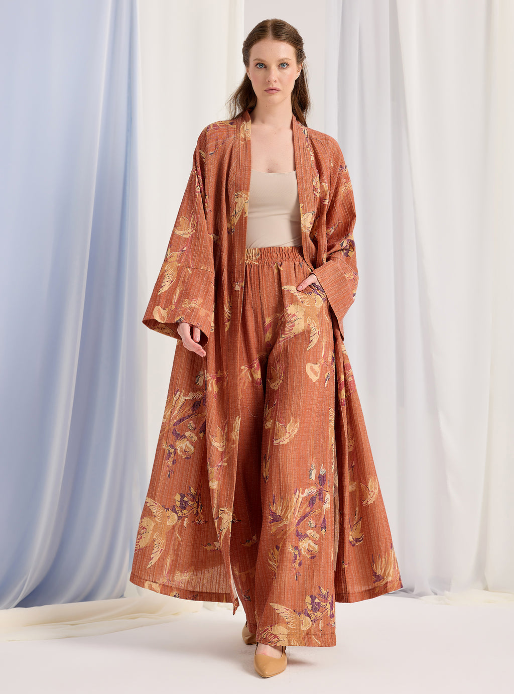 Orange Kimono & Trouser Set - Store WF