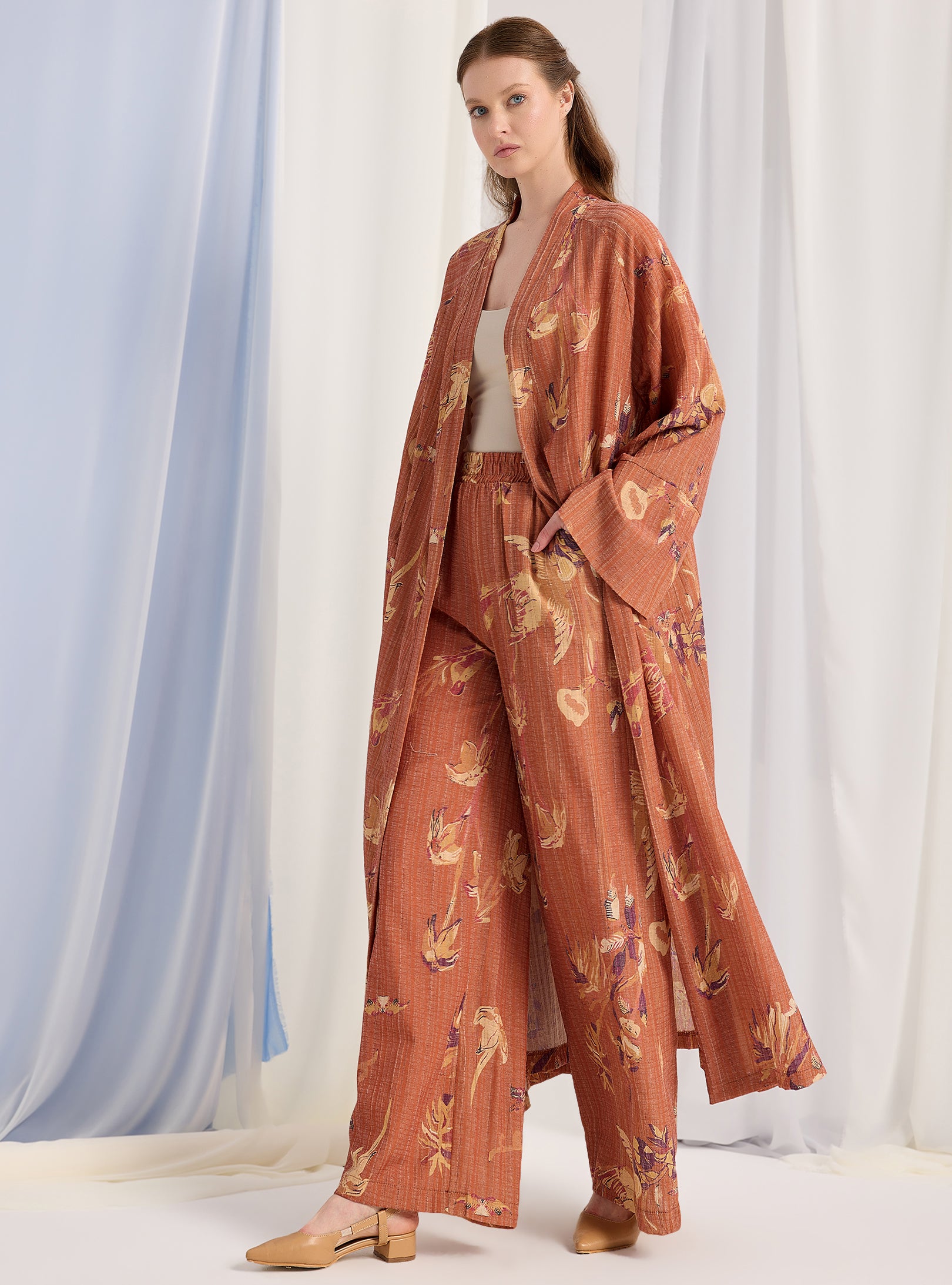 Orange Kimono & Trouser Set - Store WF