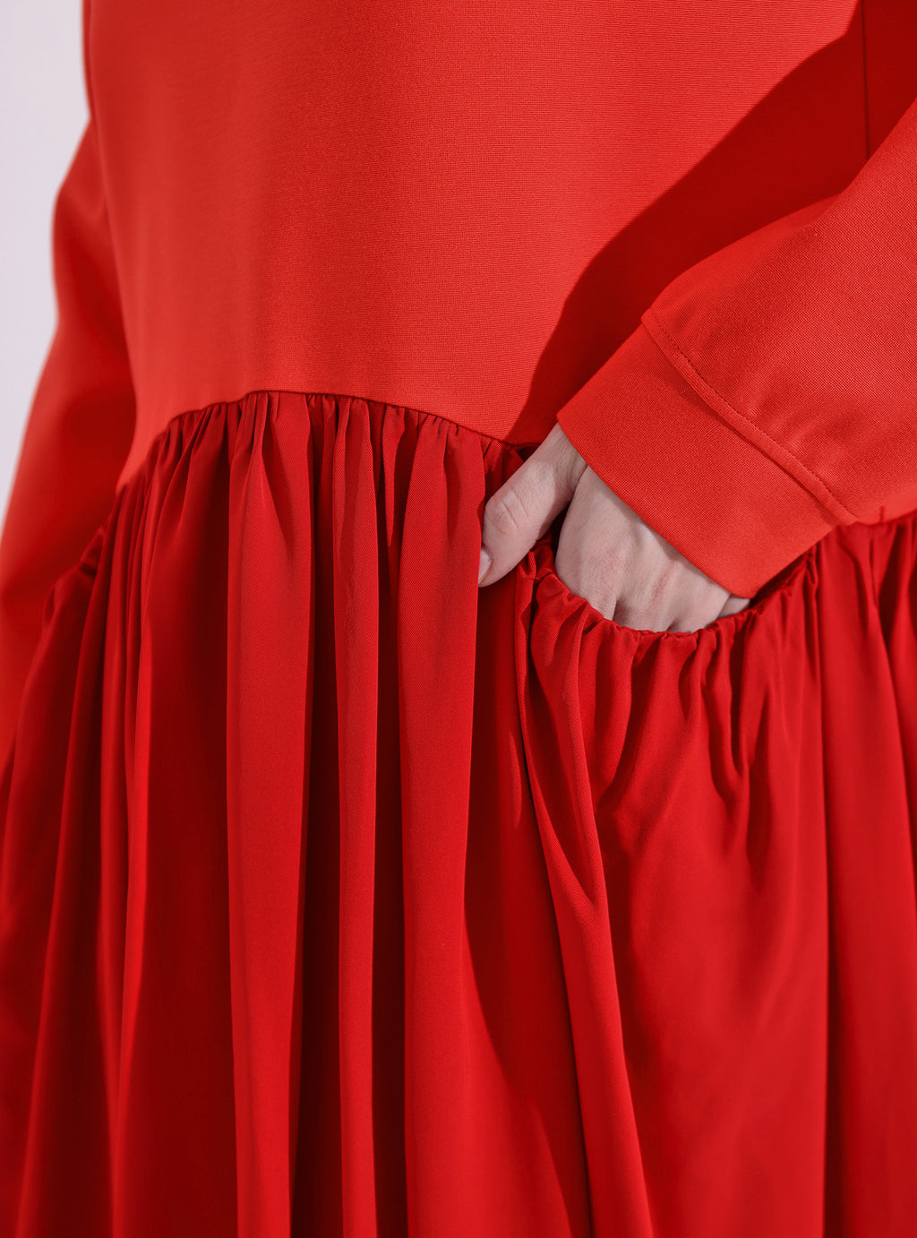 Red Maxi Dress with Knit Top - Store WF